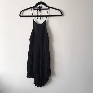 Black halter tie back romper - Urban Outfitters
